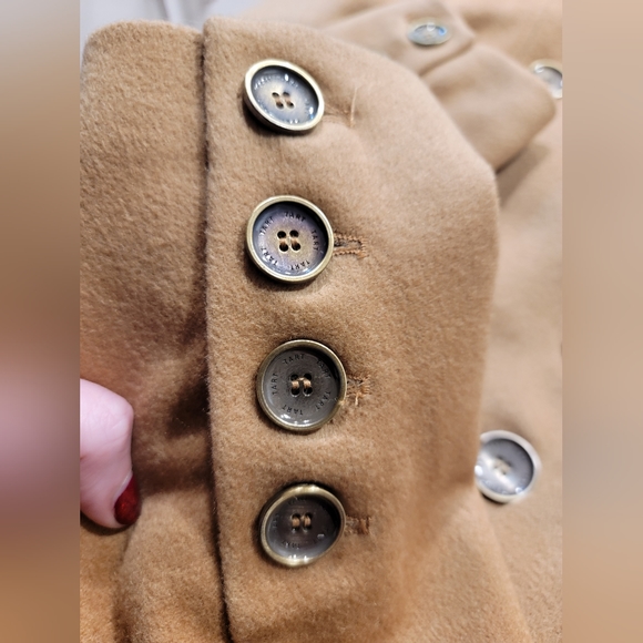 Tart Collection Tan Military Long Winter Coat Size M 100% Wool - Picture 12 of 15
